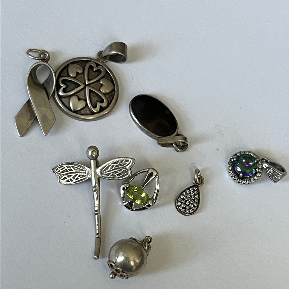 Sterling Silver Charms Pendant Set